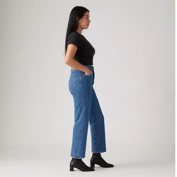 Levis Ribcage Straight Ankle jeans Medium Wash Womens Size 29 Stretch Button Fly - Picture 2 of 8